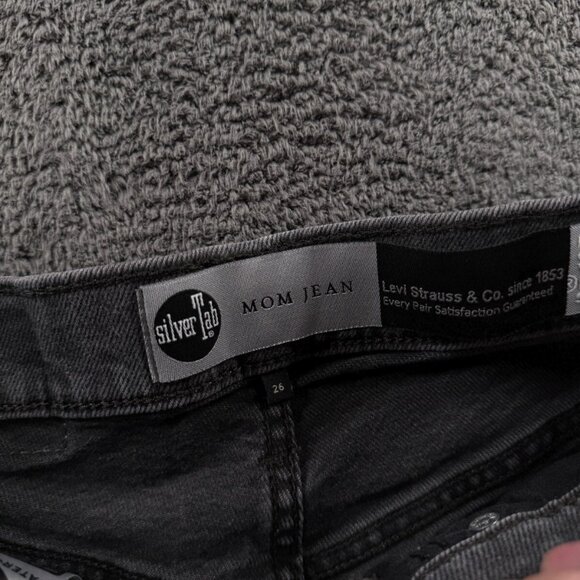Levi’s Silvertab Jeans Women Charcoal Wash Denim Size 26 Baggy 90’s ACTL 26x25.5 - Picture 10 of 16